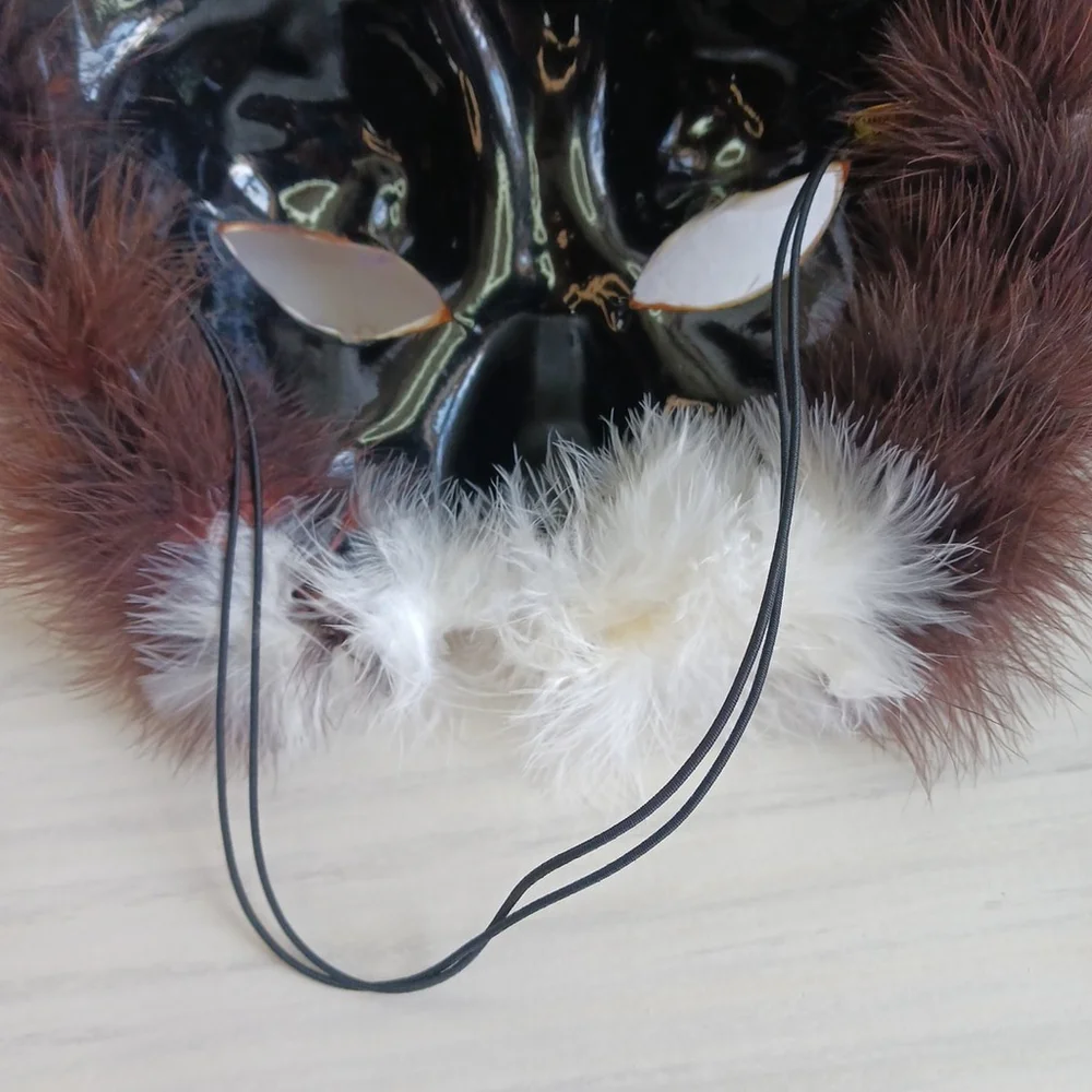 Lion Cat Mask Feathers 7x8 Costume Masquerade Disguise